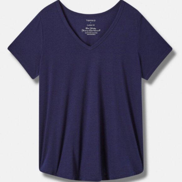 TORRID *NWT Girlfriend Signature Jersey V-Neck Tee in Peacoat Size 3 - Picture 2 of 12